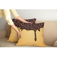 thumbnail image 2 of Ambesonne Ice Cream Throw Pillow Cover 2 Pack, Choco Waffle, 24", Dark Brown Mustard, 2 of 5