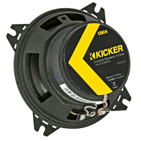 Kicker CS Series CSC4 4 Inch Car Audio Speaker with Woofers, Yellow (2 Pack)