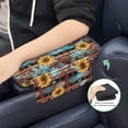 thumbnail image 6 of Renewold American Tribal Sunflower Brown Car Center Console Cover Soft Non-slip Armrest Cover Lid for Car Side Storage Box with 4 Storage Bags Car Interior Decor Accessories for Women Men, 6 of 9