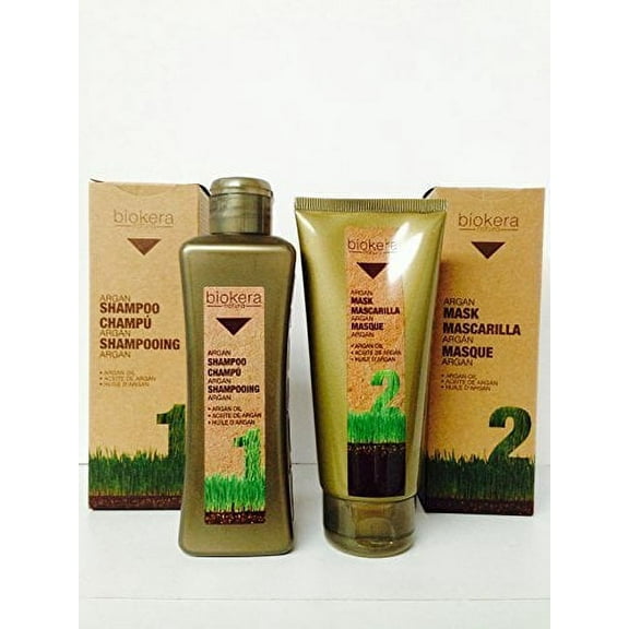Salerm Biokera Argan Shampoo 11 Oz and Argan Mask 6.8 Oz