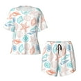 thumbnail image 5 of Wukai Colorful Seashells1 Women's Pajama Set,Short-Sleeve Top and Shorts with Elastic Waistband and Pockets for Loungewear, Yoga, and Casual Wear-Medium, 5 of 8