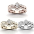 thumbnail image 6 of Fridja Women's Attract Ring Collection, 2 Piece Ring Set, Clear Rings Set For Women 2PCS Stackable Ring Bands Engagement Wedding, 6 of 7