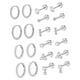 thumbnail image 5 of Juegos de aretes,Conjuntos de aretes para mujeres con múltiples perforaciones para niñas,Pendientes de aro con forma de botón,aretes con parte trasera plana,Pendientes apilados de acero Plata, 5 of 8