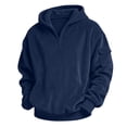 thumbnail image 5 of Edvintorg Boys Hoodies Size 10 12 Long Sleeve Corduroy Hooded Sweatshirt Solis Color Quarter Zip Pullover Top Kids Clothes Boys, 5 of 9