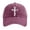 Wine, variant on XFeng Tree of Life Cross Embroidery Baseball Cap, Vintage Washed Black Adjustable Faith Casual Dad Hat
