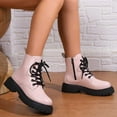 thumbnail image 6 of Bnwani Women Boots Footwear Fashion Thick Chunky Solid Boot Pink Size 5.5, 6 of 9