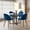 Blue, variant on Anchorhome Dining Set for 5 Piece Mid-Century Modern Round Table with 4 Velvet Chairs - Chic, Luxury, Comfy, Sturdy & Compact - for Homes, Apartments, Restaurants(Brown Top, Gray Chairs)