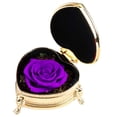 thumbnail image 3 of Rosa preservada hecha , flores inmortales románticas, el para cumpleaños femenino, Oro morado BLESIY Flor rosa eterna, 3 of 8