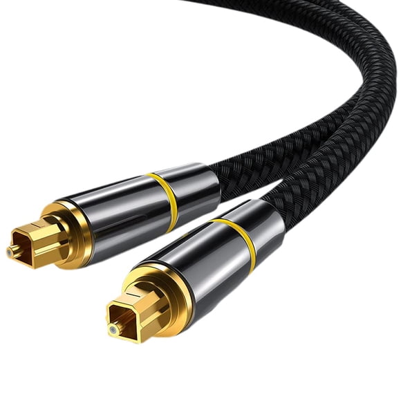 MYKOMI  Optical Cable, 3m/9.8FTToslink Digital Audio Lead SPDIF Cable with Nylon Braided Fiber Optic Cord, 24K Gold-Plated Compatible with TV, Sky, PS4, XBOX, Home Theater, Hi-Fi