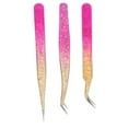 thumbnail image 3 of Set Tweezer de Arte de Umas, Puntas finas curvas flexibles 3pcs manicure tweezer acero inoxidable para extensión de pestañas, 3 of 7
