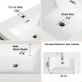 thumbnail image 3 of 36" Bathroom Vanity With Stone Resin Countertop And Sink, Glossy White Floating Cabinet User- Soft Close Function Storage Vanity, Counter, , Surface, 3 of 6