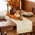 thumbnail image 5 of Golden Abstract Cotton Linen Rectangle Table Runners 13"x48", Rising Horizon Sun Mystical Moon Coffee Table Runner Dresser Scarves Luxury Table Runners for Wedding Party Banquet Dinner Decor, 5 of 8