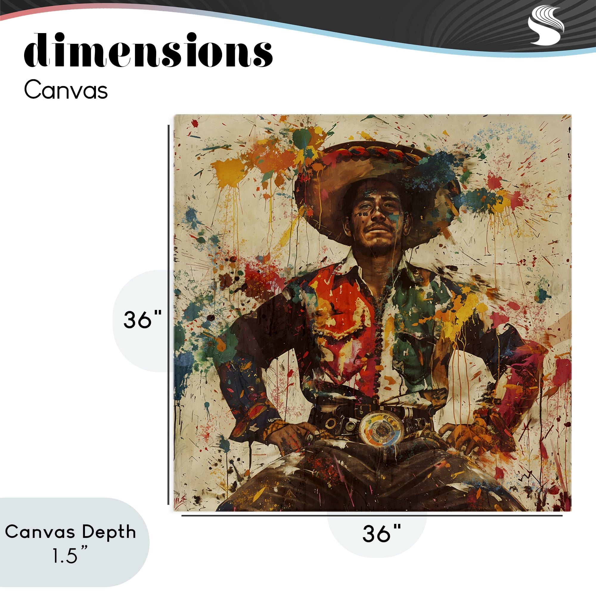 Stupell Industries El Mexicano with Paint Splatters Canvas Wall Art, design by Marta Wiley