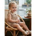 thumbnail image 4 of Cenuakty Toddler Newborn 6M 12M 18M 24M 2 3T 4T Girls Summer Outfits Plaid Doll Collar Sleeveless Tank Tops and Elastic Shorts Set Cute Clothes, 4 of 9