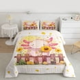 thumbnail image 2 of Feelyou Cute Axolotl Animal Queen Comforter Set, Rustic Sunflower Bedding Set, 3pcs, 2 of 8