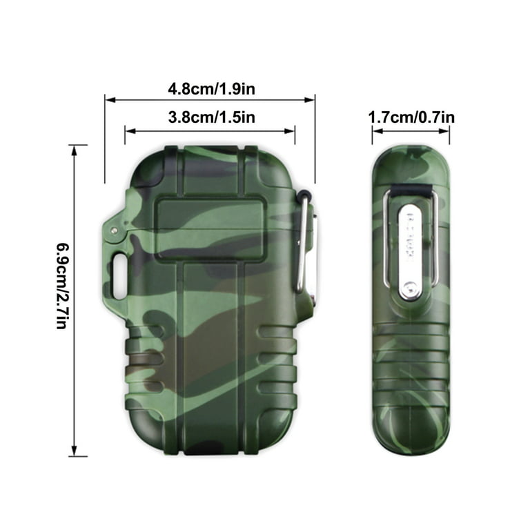 Wovilon Blaze 360 Waterproof Lighter,Outdoor Windproof Lighter Dual Arc  Lighter Flameless Lighter,Plasma Lighters For Camping,Hiking,And Outdoor  Adventures, Green Camo 