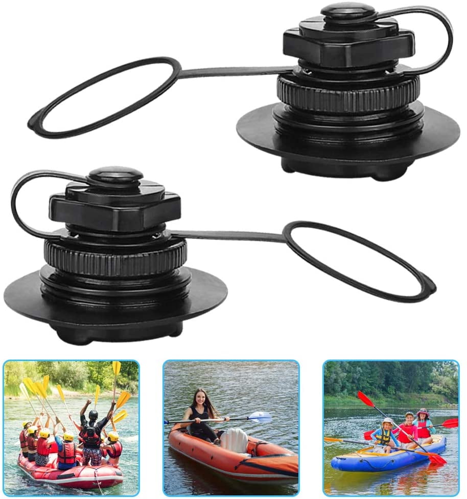 2 PCS ABS Inflatable Boat Valve with Universal Cap One Way Inflation