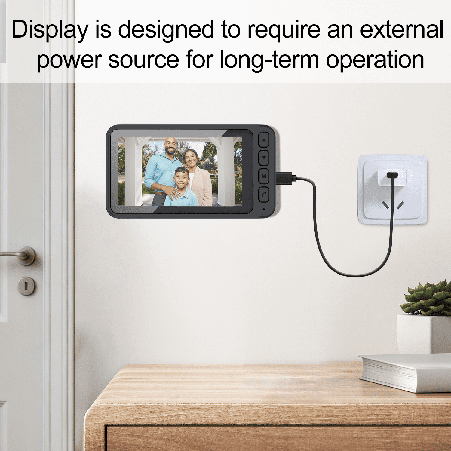 Wireless Video Doorbell with 4.5" IPS Display Screen, 720P HD 120° Wide Angle Door Bell Camera with Night Vision, 2-Way Intercom 1000mAh Battery Local Storage No WiFi No App for Home Security