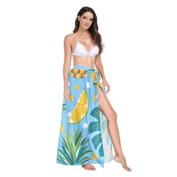 Women's Beach Swimsuit Cover Ups Bathing Suit Coverups Bikini Wrap Dress for Swimwear Pineapple and Dots