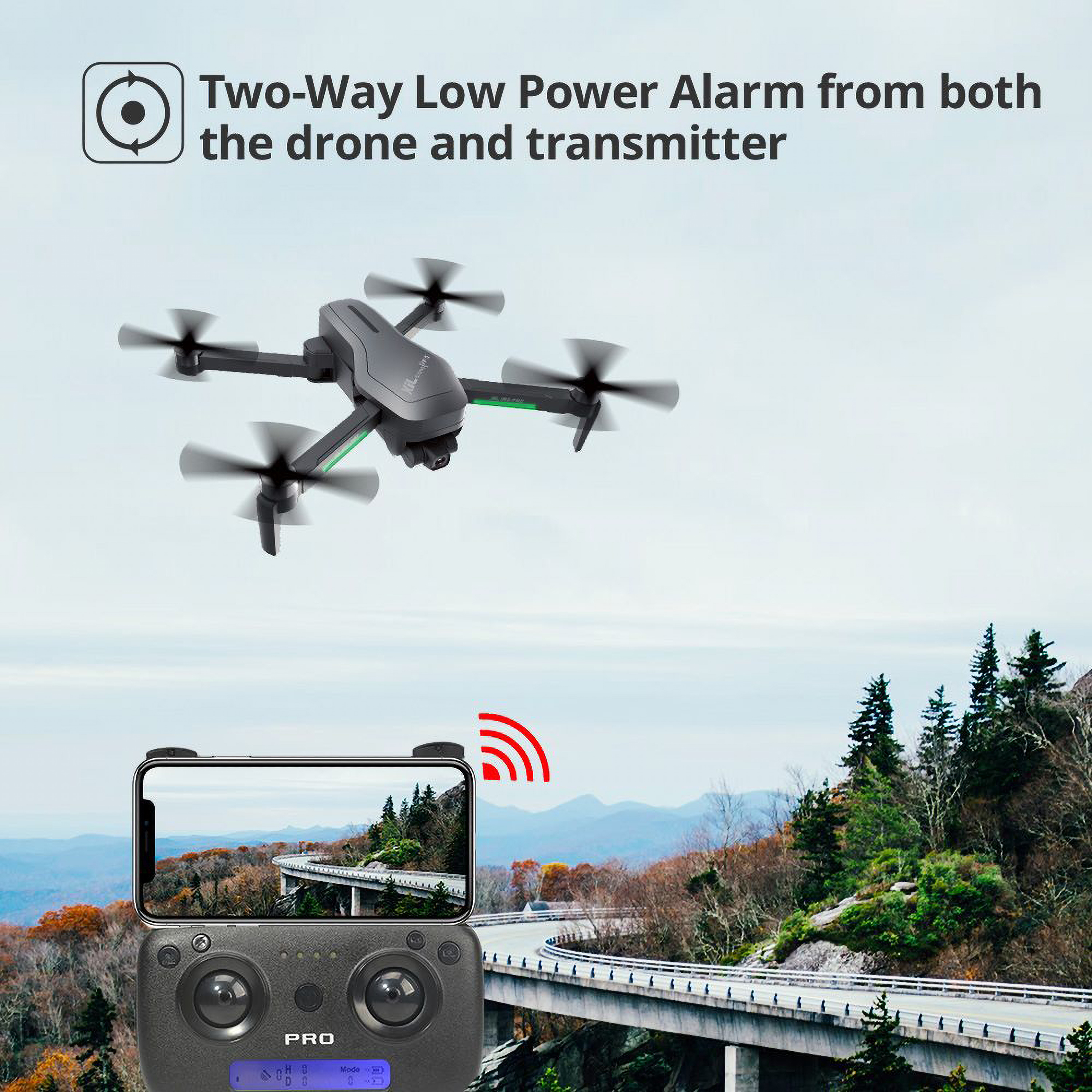 Holy Stone Foldable GPS Drone 4K FHD Camera 2 Axis Anti-Shake Gimbal Drone for Beginners with Brushless Motor 5G Wi-Fi Transmission, Black
