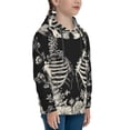 thumbnail image 3 of Picia Skeletons Love Flowers Pattern Youth Hoodie - Warm Pullover Sweatshirt with Kangaroo Pocket, Ideal for Boys and Girls-X-Large, 3 of 6