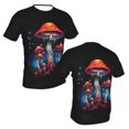 thumbnail image 6 of Generic Mushroom Whisperer Colorful Fungi Graphic Tees Men's Short Sleeve Full Print T-Shirt Black, 6 of 8
