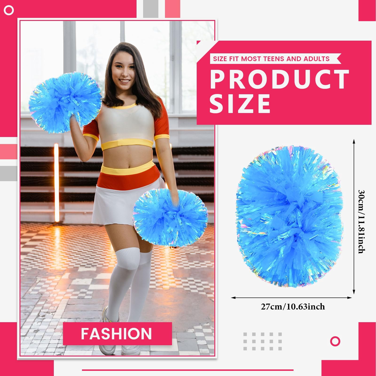 24 Pcscheerleading poms,pom poms Cheerleading with Handle Style Cheer Pom Pomsfor Dance, Matches