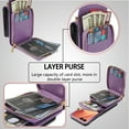 thumbnail image 6 of Handbag Wallet Case for Samsung Galaxy Z Flip 7 with Shoulder Strap, with Back Card Slots Holder PU Leather Magnetic Snap Zipper Flip Purse Shockproof Phone Cover for Galaxy Z Flip 7 - Purple, 6 of 6