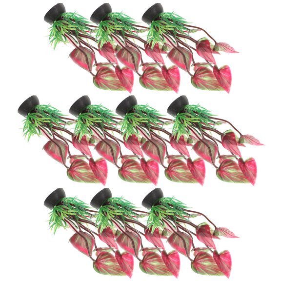 YOSADIER 10Pcs Aquarium Fake Plants Decorative Lifelike Plastic Fish Tank Plants for Freshwater Tanks