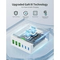 thumbnail image 3 of USB C Charger Block Charging Station: 100W 6 Port GaN Fast Charging Brick Hub - PD 3.0 Type C & USB A Charging Cube Box - Wall Charger Power Adapter for iPhone 16 Pro Max iPad Samsung Android Pixel, 3 of 8
