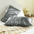 thumbnail image 6 of SUSIELADY Satin Pillowcases Queen Size Set of 2 Cooling Silk-Like Soft Pillow Covers with Hidden Zipper Envelope Closure for Men & Women, 20" x 30", Gray, 6 of 7