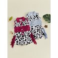 thumbnail image 3 of Toddler Cowgirl Outfit Girls Western Shirt Ruffle Sleeve Top Shorts Set Kids Denim Outfit, 3 of 8
