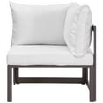 thumbnail image 6 of Modway Fortuna 5 Piece Outdoor Patio Sectional Sofa Set in Brown White, 6 of 7