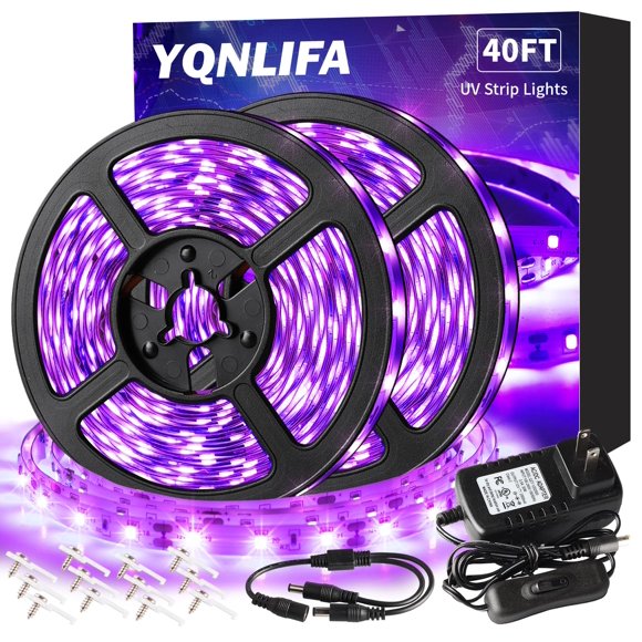 Tira de luz negra YQNLIFA de 12 m con 720 LED DC12V 24W