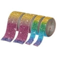 thumbnail image 1 of Unique Bargains 2 Roll 1 Yard 13.5/27mm Self Adhesive Crystal Rhinestone Ribbon for Crafts Project, Rainbow, 1 of 5