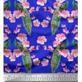 thumbnail image 1 of Soimoi Rayon Crepe Fabric Floral & Peacock Bird Decor Fabric Printed Yard 46 Inch Wide, 1 of 3