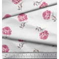 thumbnail image 2 of Soimoi White Cotton Jersey Fabric Grandiflora Roses Floral Printed Craft Fabric by the Yard 58 Inch Wide, 2 of 3