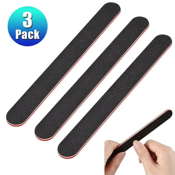 3 Pack Nail File for Natural Nail, 100/180 Grit Nails Files Sanding Buffer  for Manicure & Pedicure Salon Tools Supplies 