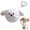 white dog, variant on Squeaky Puppy Ball Toy - Spiked Bouncing Chew For Teeth Toy Pet Cleaning