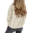 thumbnail image 4 of Miluxas Zip up Hoodies for Women Long Sleeve Loose Hooded Coat Casual Loose Fit Warm Outerwear Fall Winter Jackets Beige M(M), 4 of 7