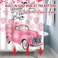 thumbnail image 4 of 36x72 Inch Happy Valentine''s Day Themed Shower Curtain Pink Truck Rose Floral Flying Love Heart Balloons for Bathroom Decor Waterproof Fabric Polyester Shower Curtain Sets with Hooks, 4 of 6