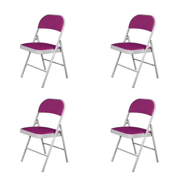 Sillas Plegables Ilios Innova Con Estructura De Metal Acojinada Color Morado Para Fiesta o Jardín