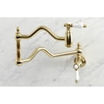 thumbnail image 2 of Kingston Brass KS2107BPL Bel-Air Two-Handle 1-Hole Wall Mount Pot Filler Faucet in Brushed Brass, 2 of 8