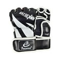 thumbnail image 4 of Guantes de MMA con medio dedo y palmas abiertas, equipo de protección, vendajes para manos, hombre y mujer, taekwondo Blanco negro, 4 of 9