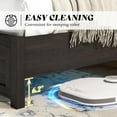 thumbnail image 6 of Merluxy Farmhouse Fullsize Bed Frame with 49" Scalloped Headboard, Platform Bed with Natural Woodgrain Finish, No Boxspring/No Noise, Black, 6 of 9