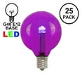 thumbnail image 2 of Novelty Lights Purple Glass G40 Globe Hanging LED String Light Replacement Bulbs E12 Candelabra Base, 2 of 5