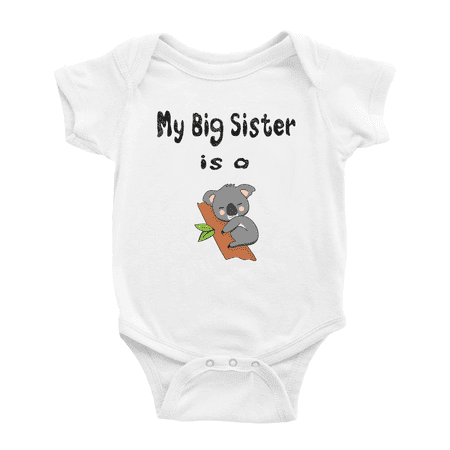 

My Big Sister Is A koala Funny Baby Bodysuit Boy Girl