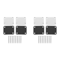thumbnail image 1 of 4 Pcs Guitar Metal Neck Plates with Plastic Mat for Strat Tele Style Electric Guitar Replacement, Chrome, 1 of 7