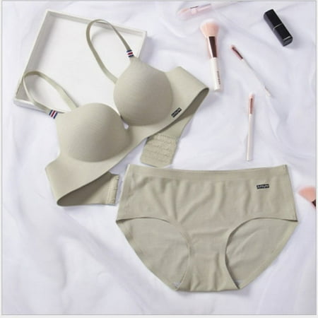 British-style one-piece sexy seamless small chest push-up underwear Women s Ice Silk wireless girl adjustable bra Megngio