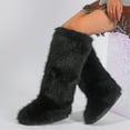 thumbnail image 3 of Women Winter Warm Plush Faux Fur Knee High Snow Boots Female Luxury Plush Snow Boots Outside Stylish Winter Footwear Y2K Shoes, 3 of 5
